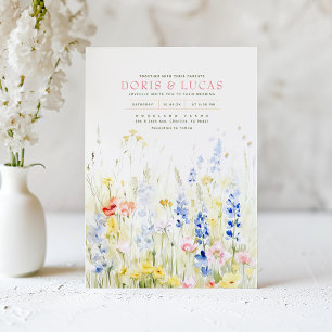 Elegant Soft Wildflowers Nature Garden Wedding Invitation