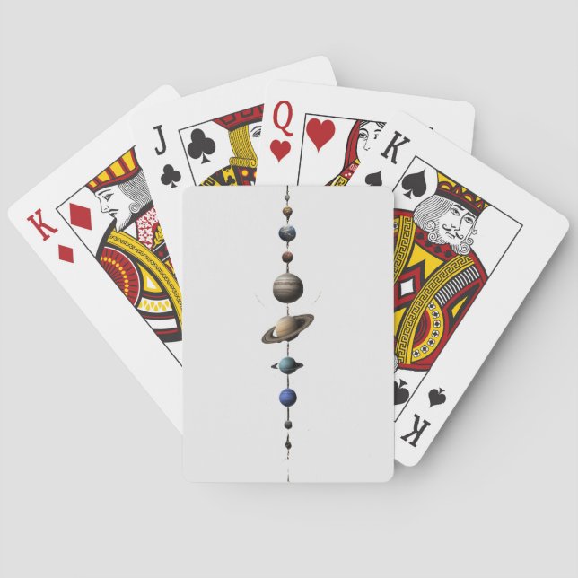  Elegant Solar System Planets Alignment Minimalist Playing Cards (Back)