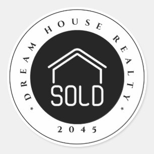 Elegant Sold Real Estate Classic Round Sticker