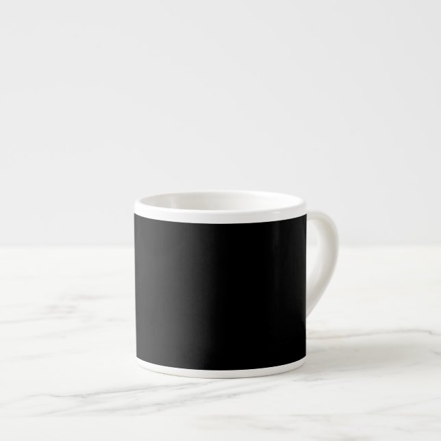 Elegant Solid Black Espresso Cup (Front Right)