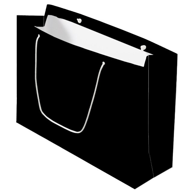 Elegant Solid Black Large Gift Bag (Front Angled)
