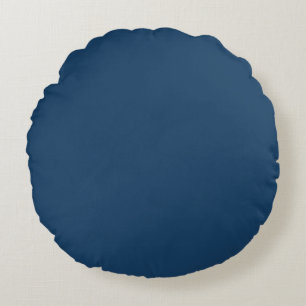 Elegant Solid Blue  Round Cushion