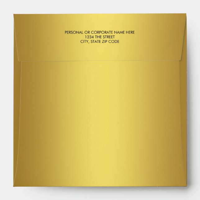 Elegant Solid Gold Linen Envelopes (Back (Top Flap))