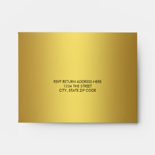 Elegant Solid Gold Linen RSVP Envelope