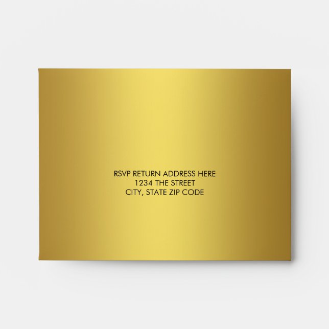 Elegant Solid Gold Linen RSVP Envelope (Front)