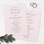 Elegant Solid Porcelain Pink Wedding Ceremony Program<br><div class="desc">Simple Elegant Solid Porcelain Pink Wedding Ceremony Program. This modern minimal Order of Services Card is simple classic and elegant with a plain solid background colour and a pretty signature script calligraphy font with tails. Shown in the new Colorway. Available in several colour options, or feel free to edit the...</div>