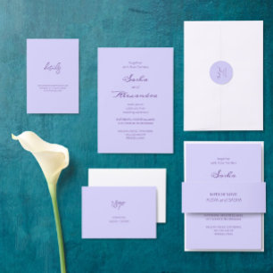 Elegant Solid Purple Lavender Enclosure Card