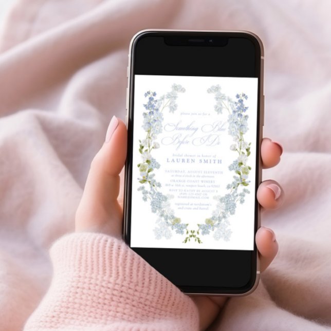 Elegant Something Blue Before I Do Bridal Shower Invitation (Creator Uploaded)