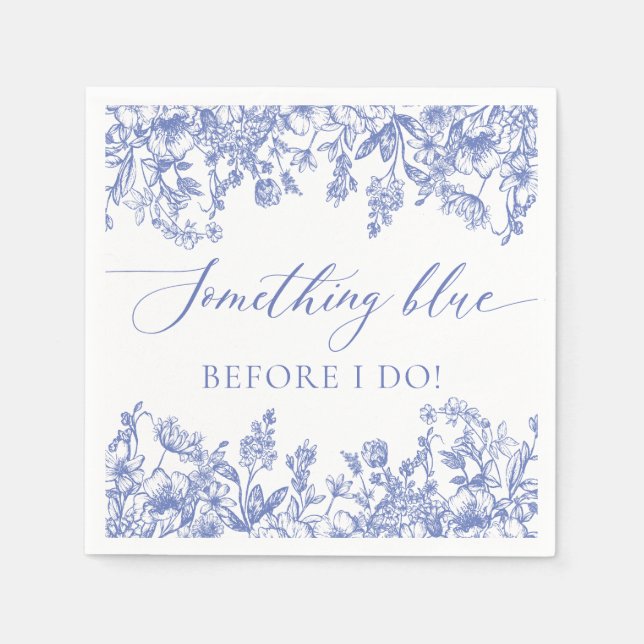 Elegant Something Blue Before I do Bridal Shower Napkin (Front)
