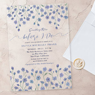 Elegant Something Blue Before I do Floral Acrylic Invitations