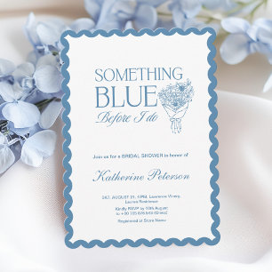 Elegant Something Blue Bridal Shower Invitation