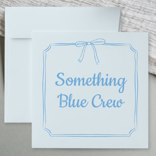 Elegant Something Blue Crew Cute Bow Bridal Party  Envelope