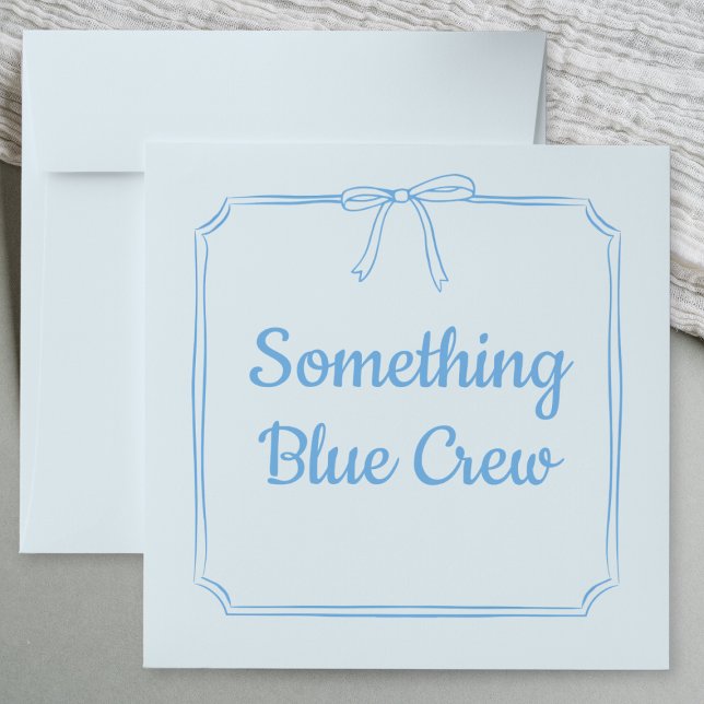 Elegant Something Blue Crew Cute Bow Bridal Party  Envelope (Creator Uploaded)