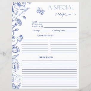 Elegant Something Blue Floral Bridal Shower Recipe