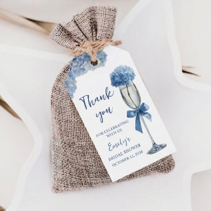 Elegant Something Blue Hydrangea Bridal Keepsake Gift Tags