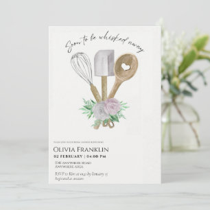 Elegant soon to be whisked away bridal shower invitation