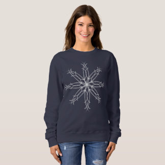 Elegant Sophisticated Christmas Snowflake - Blue Sweatshirt