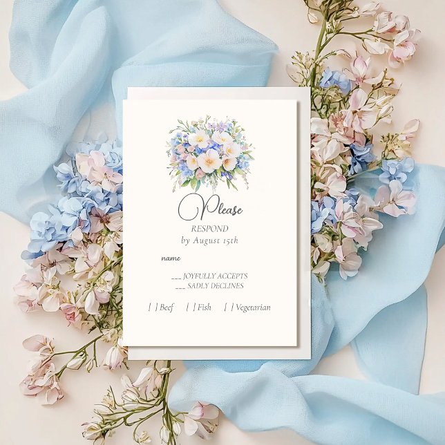 Elegant Sophisticated Floral Wedding RSVP Card (Creator Uploaded)
