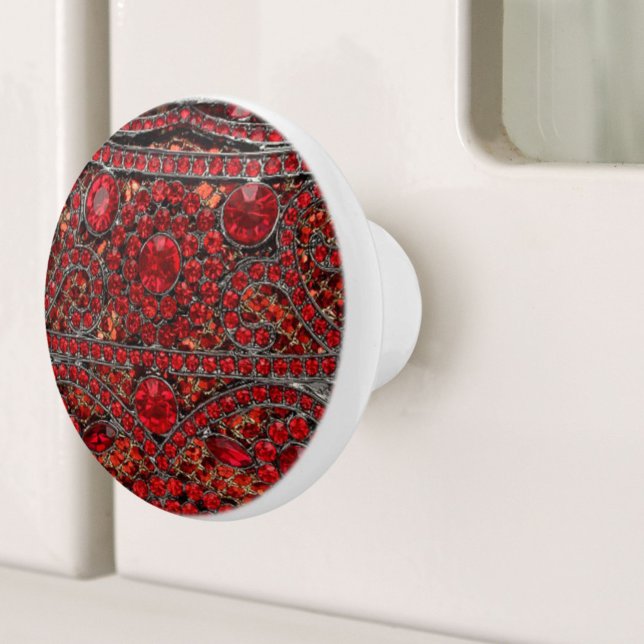 elegant sophisticated gold ruby red burgundy  ceramic knob (elegant sophisticated gold ruby red burgundy ceramic knob)