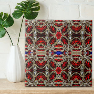 elegant sophisticated gold ruby red burgundy ceramic tile