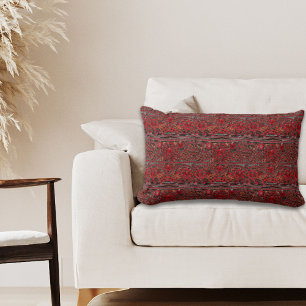 elegant sophisticated gold ruby red burgundy  lumbar cushion
