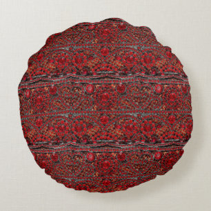 elegant sophisticated gold ruby red burgundy  round cushion