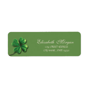Elegant Sophisticated Green Shamrock Address Return Address Label