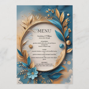 Elegant Sophisticated Luxury Botanical Wedding Menu