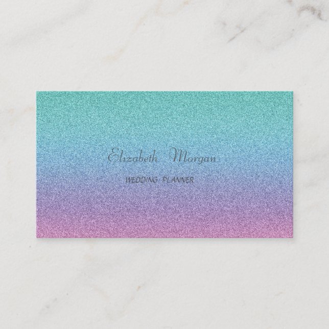 Elegant Sophisticated Modern Glitter Ombre Business Card (Front)