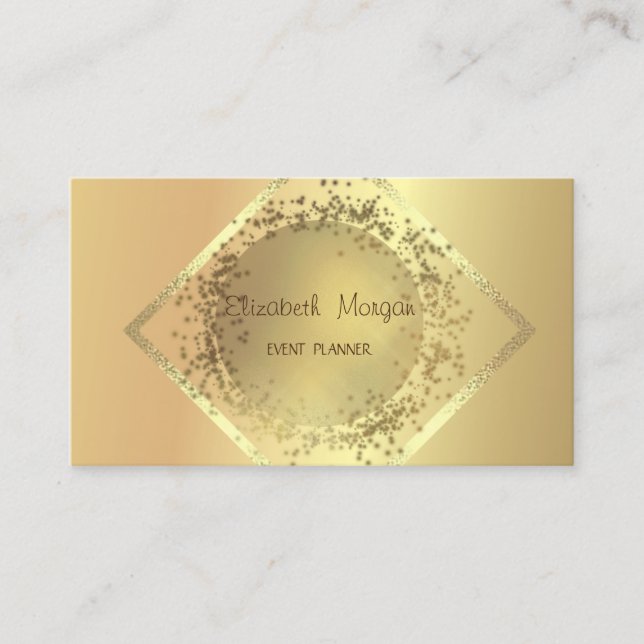 Elegant Sophisticated Professional Geometric Gold Business Card (Front)