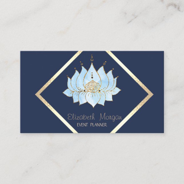 Elegant Sophisticated Professional Geometric Lotus Business Card (Front)