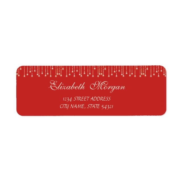 Elegant Sophisticated Red Address Return Address Label (Front)