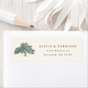 Elegant Southern Oak Tree Custom Address Return Address Label