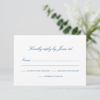 Elegant Southport RSVP with Number Attending Card