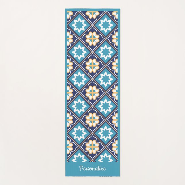 Elegant Southwest  Blue Zen Yoga Namaste Mat (Front)