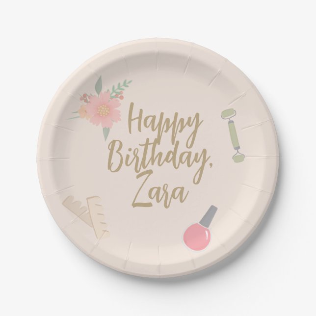 Elegant Spa Party custom design  Paper Plate (Front)