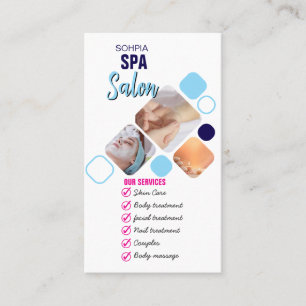 Elegant Spa Services Business Card Custom Logo