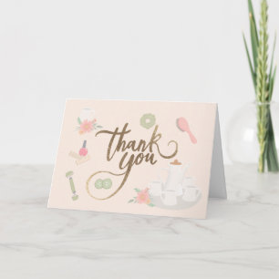 Elegant Spa Tea Party Par-Tea Thank You script Card