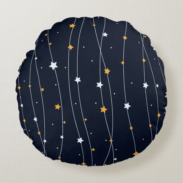 Elegant Space Background With Shining Stars  Round Cushion (Front)