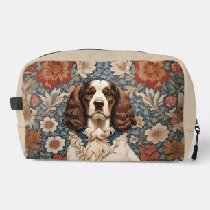 Elegant Spaniel On Floral Background Dopp Kit