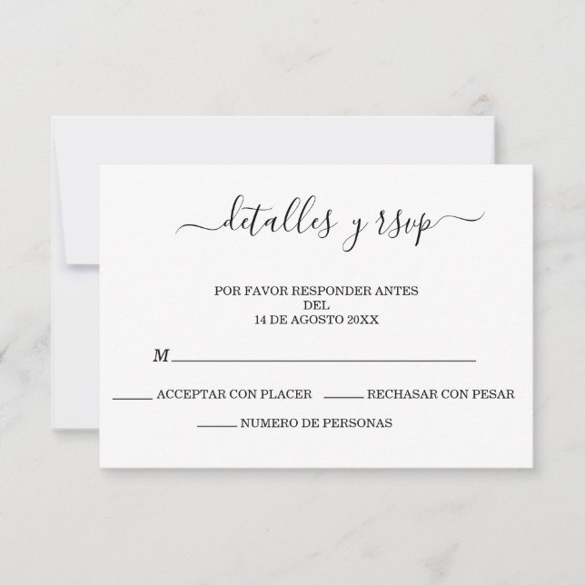 Elegant Spanish Boda QR code Detalles Y RSVP  (Front)
