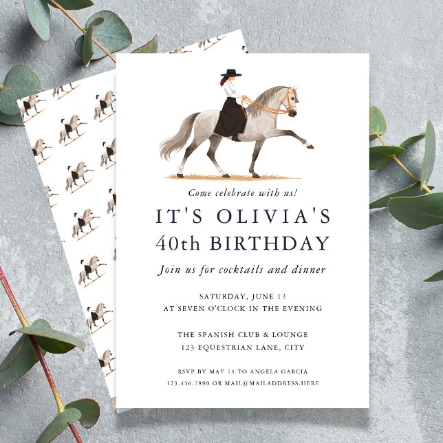 Elegant Spanish Equestrian Birthday Invitation (Elegant Spanish Equestrian Birthday Invitation)