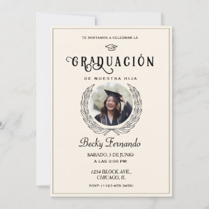 Elegant Spanish Graduates Invitation Script