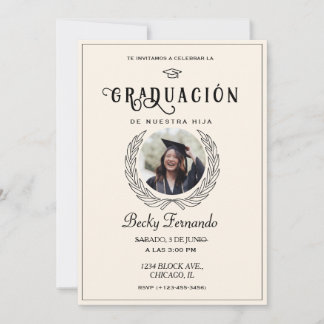Elegant Spanish Graduates Invitation Script