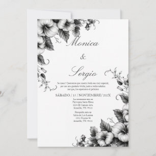 Elegant Spanish minimalist Wedding Invitation