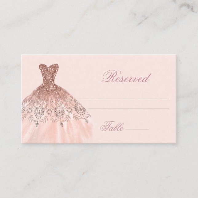 Elegant Spanish Quinceañera Mis Quince Pink Rose Place Card (Front)