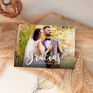 Elegant Spanish Wedding Gracias Photo Thank You Card