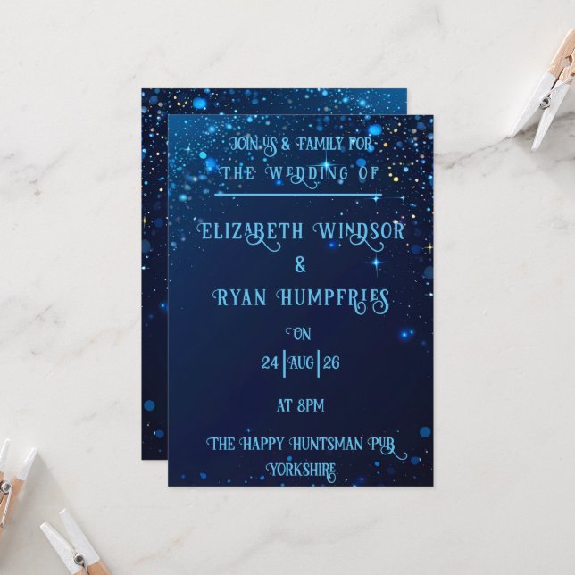 Elegant Sparkle Design for Themed Invitation (Front/Back In Situ)
