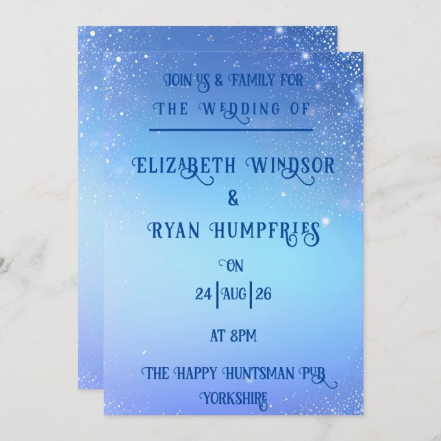 Elegant Sparkle Design for Themed Invitation (Front/Back)
