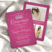 Elegant Sparkles Quinceañera 3 Photo Fuschia Pink